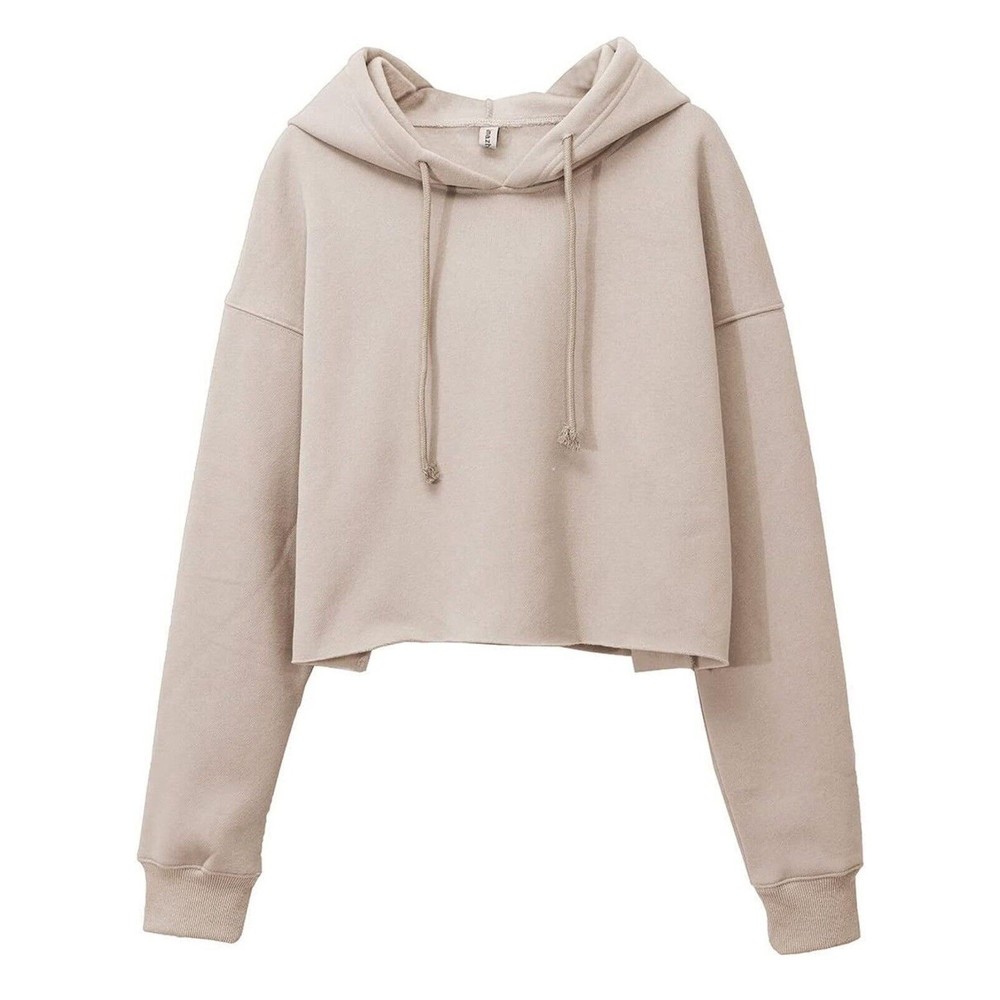 Amazhiyu Women's Cropped Hoodies Long Sleeves Fleece Crop Top Sweatshirt Size  L